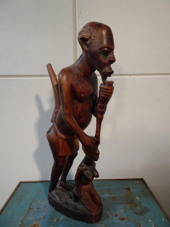 Afrikaans houten beeld van man en vrouw
