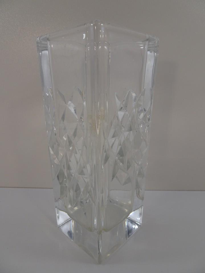 Franse vintage kristallen glazen vaas Jaren 70